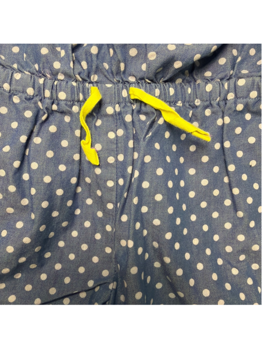 Toddler Girls Mini Boden Blue Polka Dot Romper with Yellow Trim 18-24 Months - Picture 3 of 6
